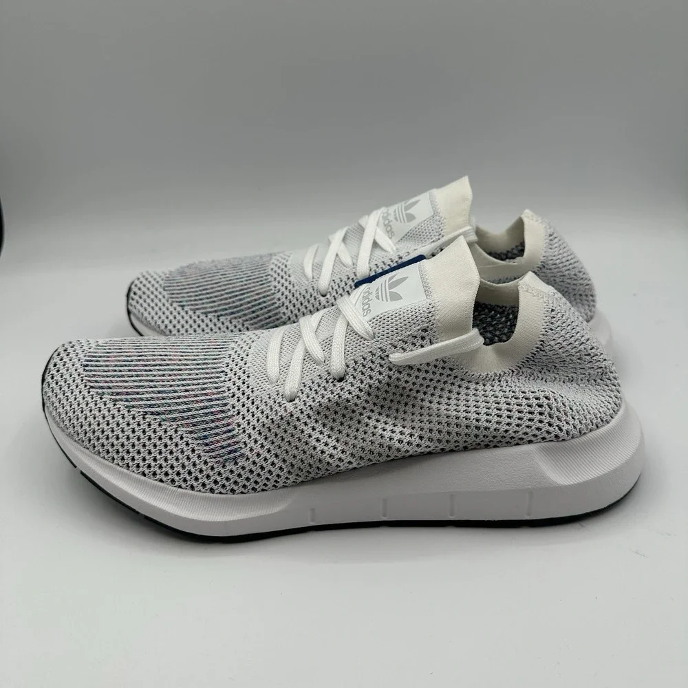Adidas Swift Run PK Shoes Mens 10 White/Grey One/Core Black Knit Sneakers CG4126